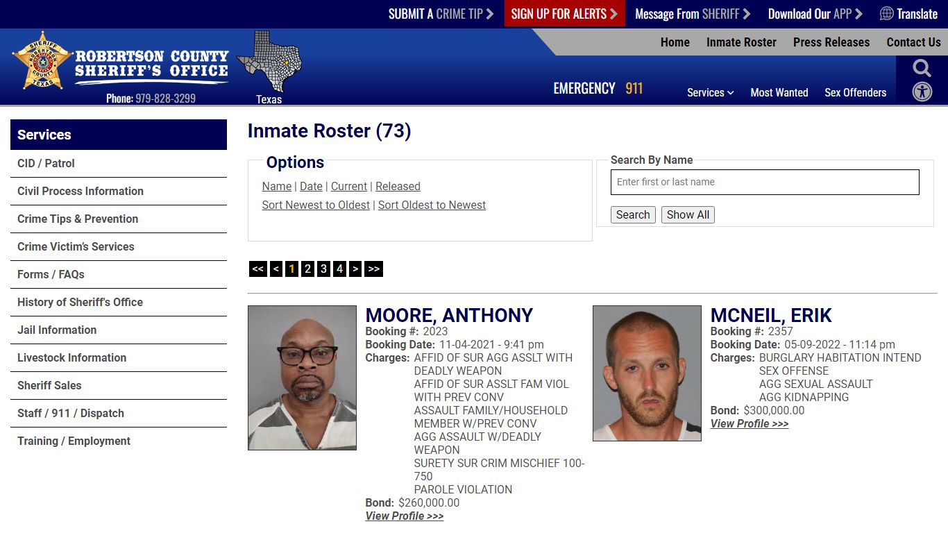 Inmate Roster - Current Inmates Booking Date Ascending - Robertson ...